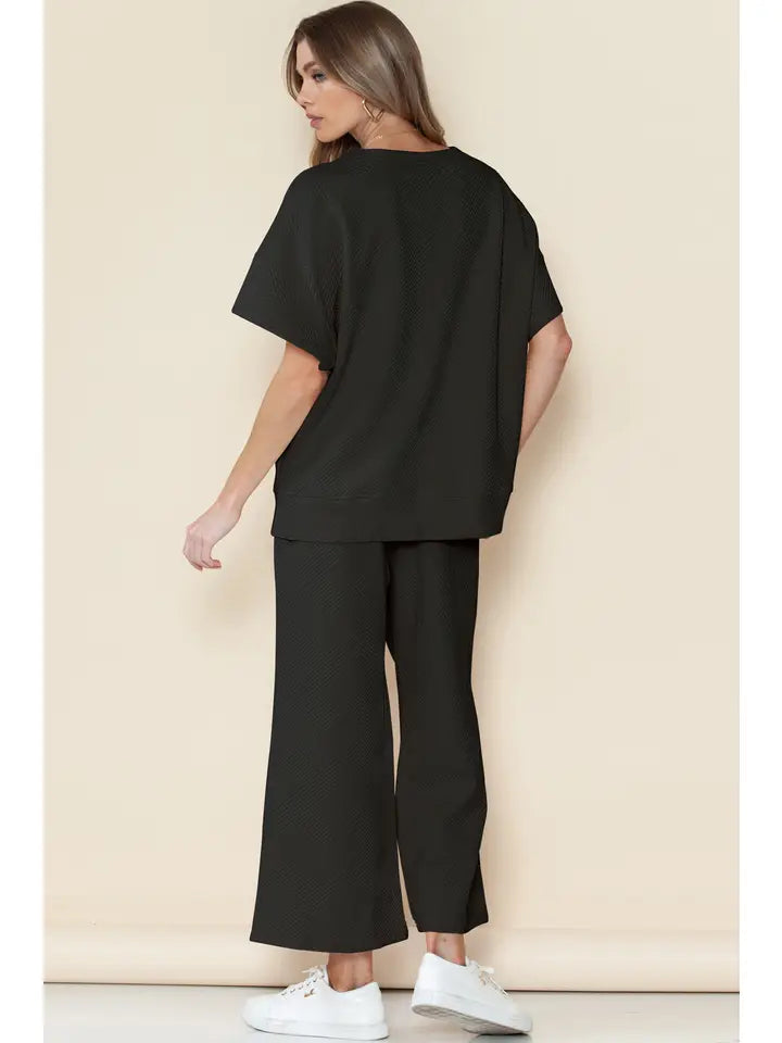 Black 2pc Textured Outfit
