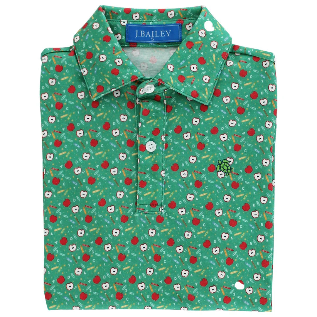 Bailey Boy Sport Henry Polo - Back to School on Green