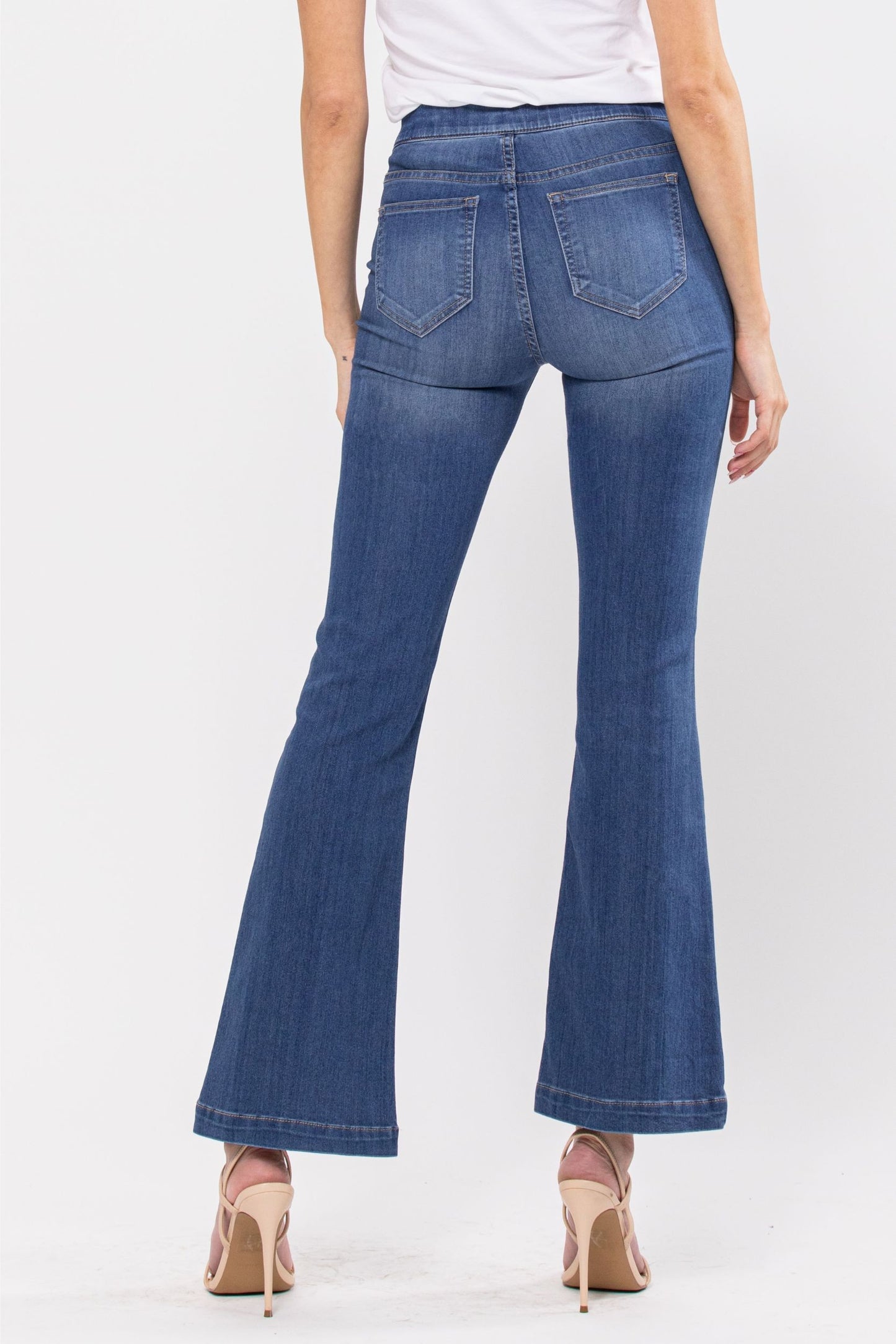 Cello Medium Wash Flare Denim Jeans 30" Length