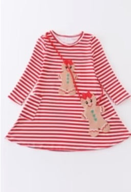 Girls Gingerbread Dress With Bag
