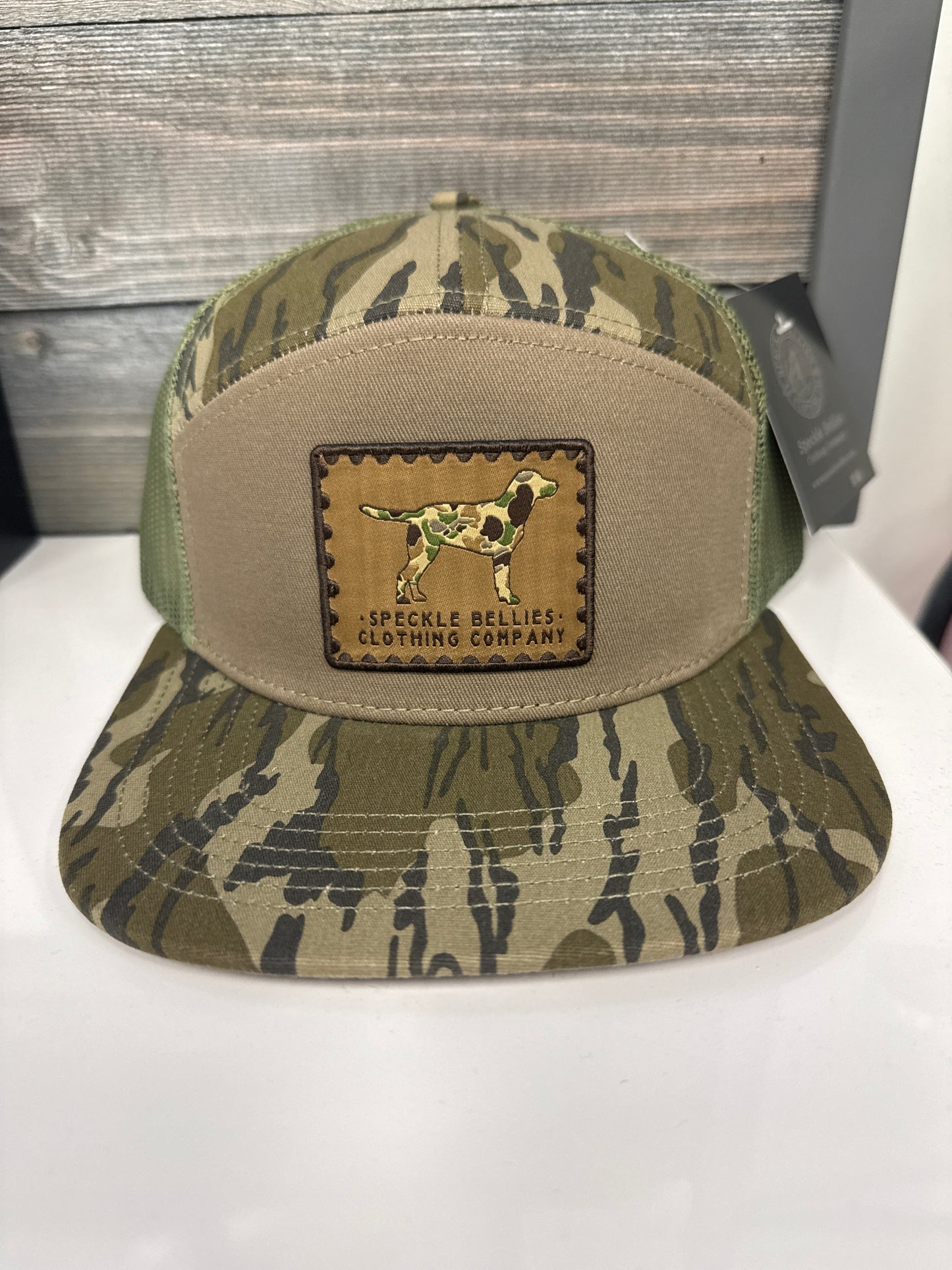 Speckle Bellies Camo Dog Sand Patch Flatbill Hat
