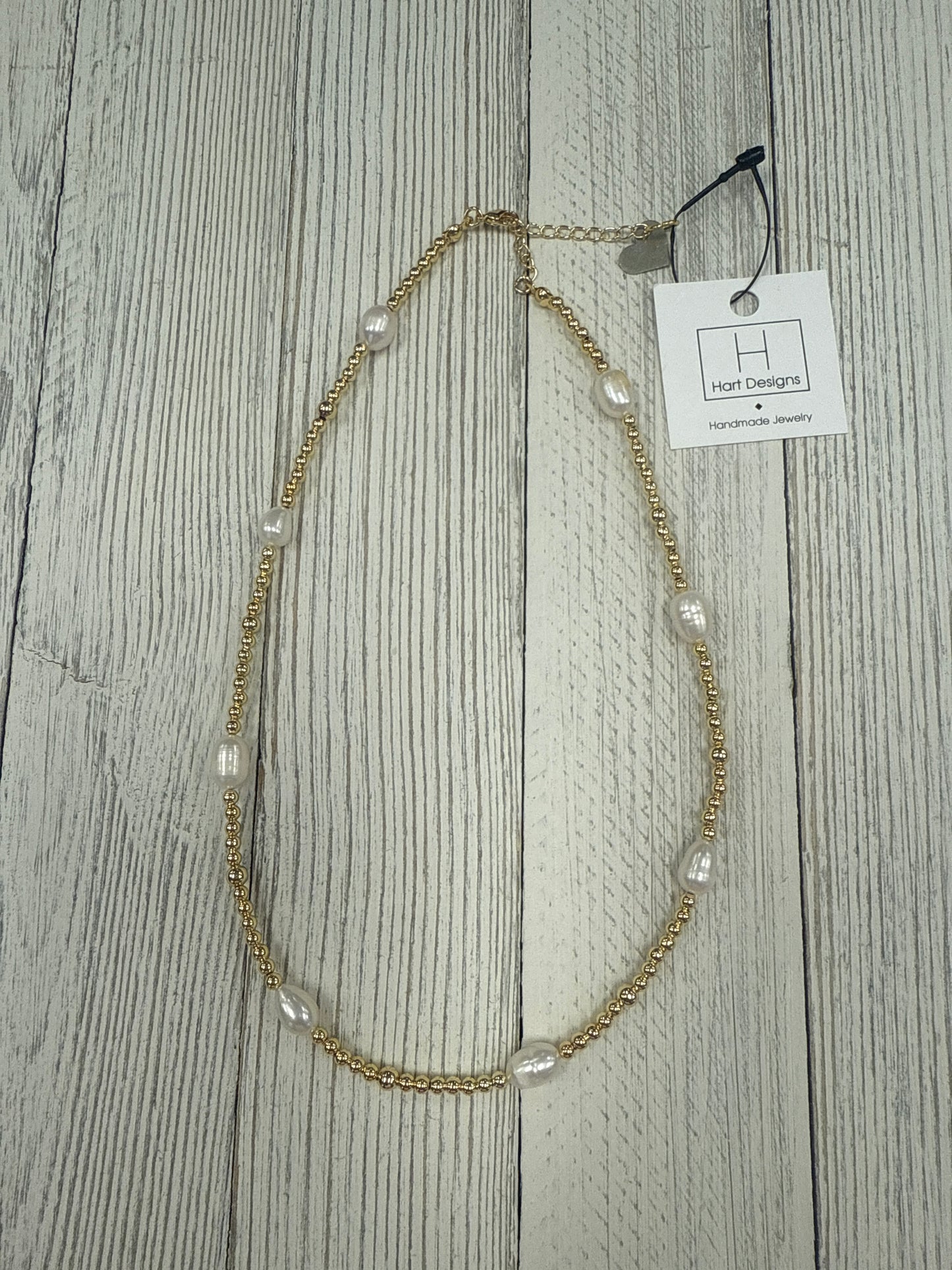 Hart Designs Gold and Pearl Bead Necklace