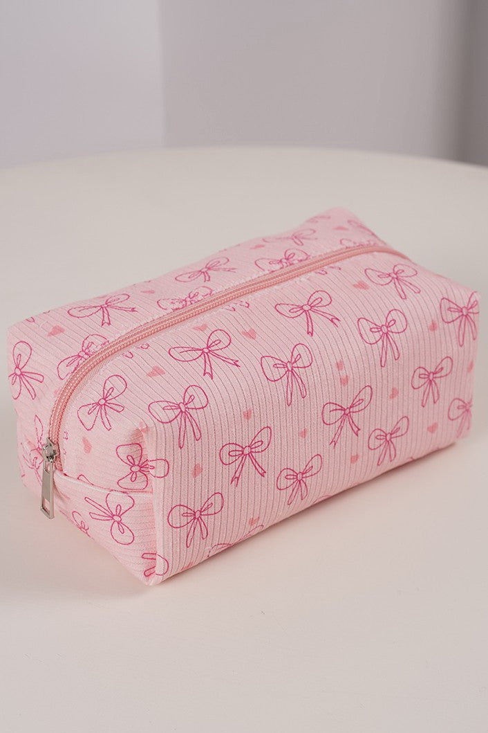 Pink Bow Cosmetic Bag