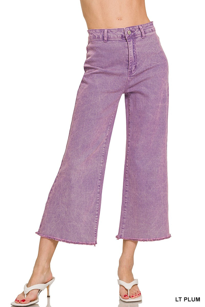 Lt. Plum Crop Jeans by Zenana