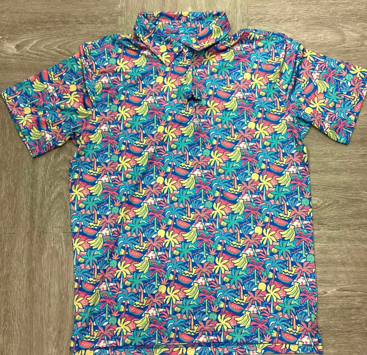 Chubbies Tropical Bunch Bright Blue Polo