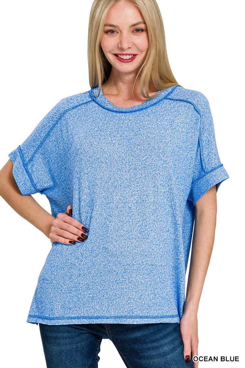 Soft Hacci Top in Ocean Blue