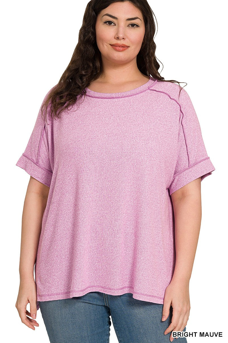 Plus Melange Soft Hacci Bright Mauve