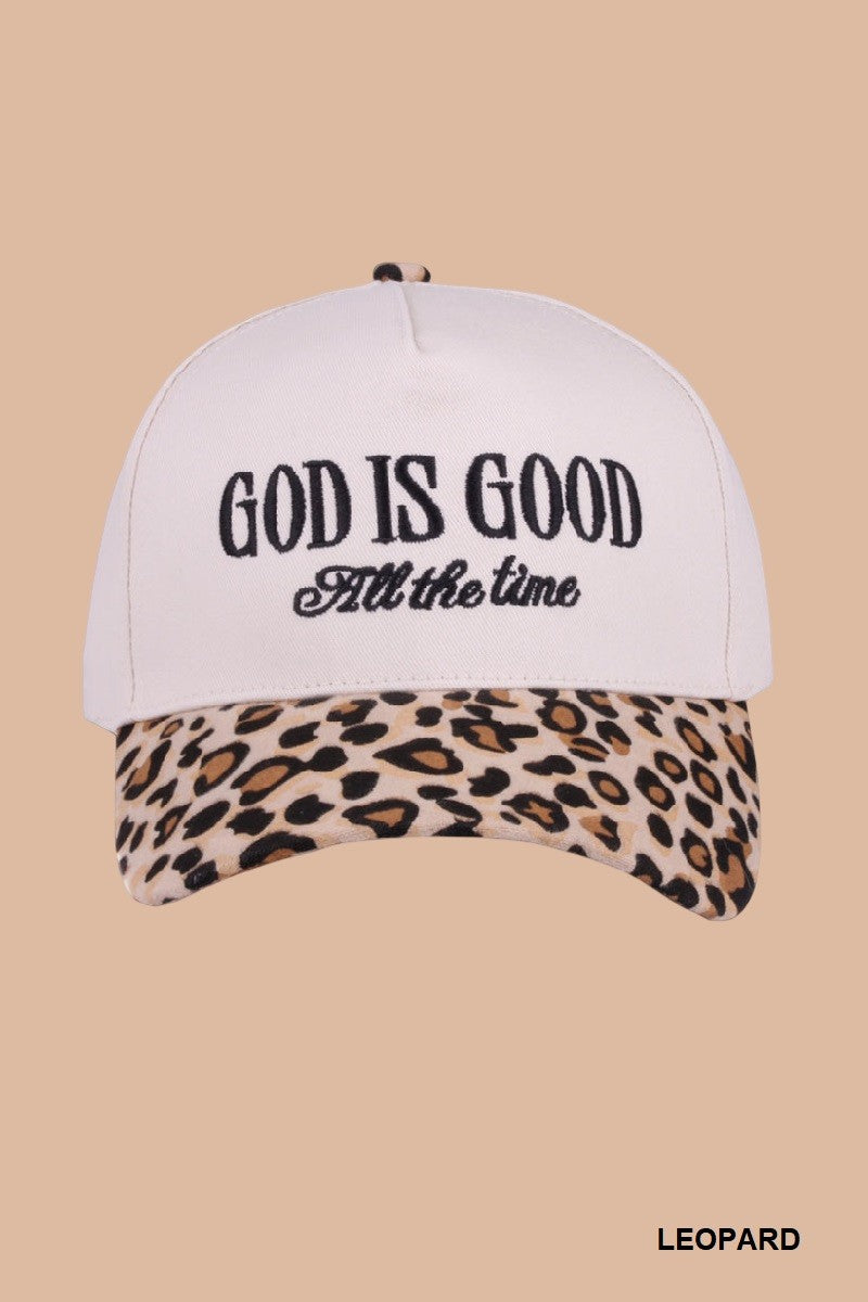 God Is Good All the Time Leopard Hat