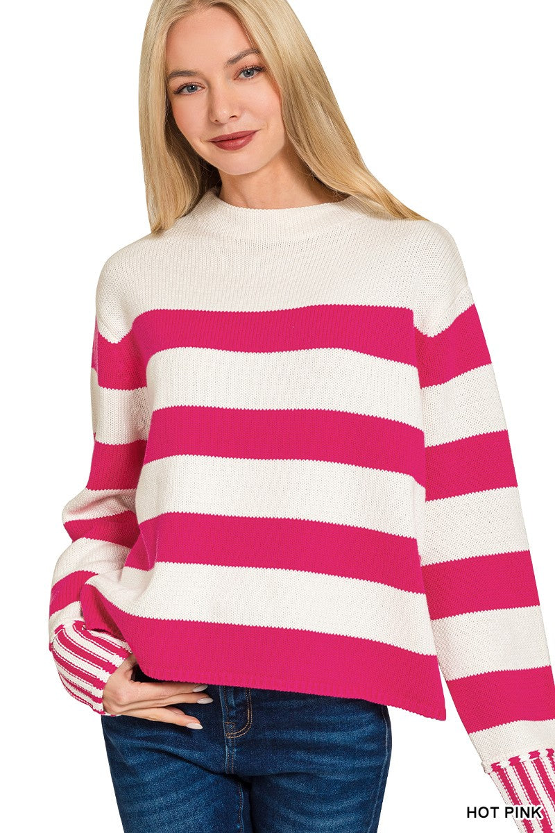 Hot Pink Stripe Sweater