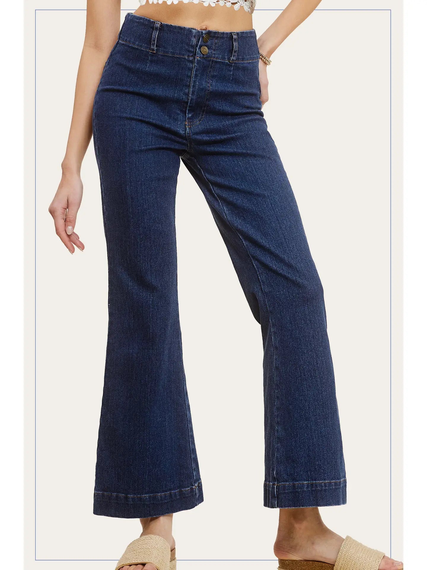 La Miel Dark Denim Wide Flare Jeans