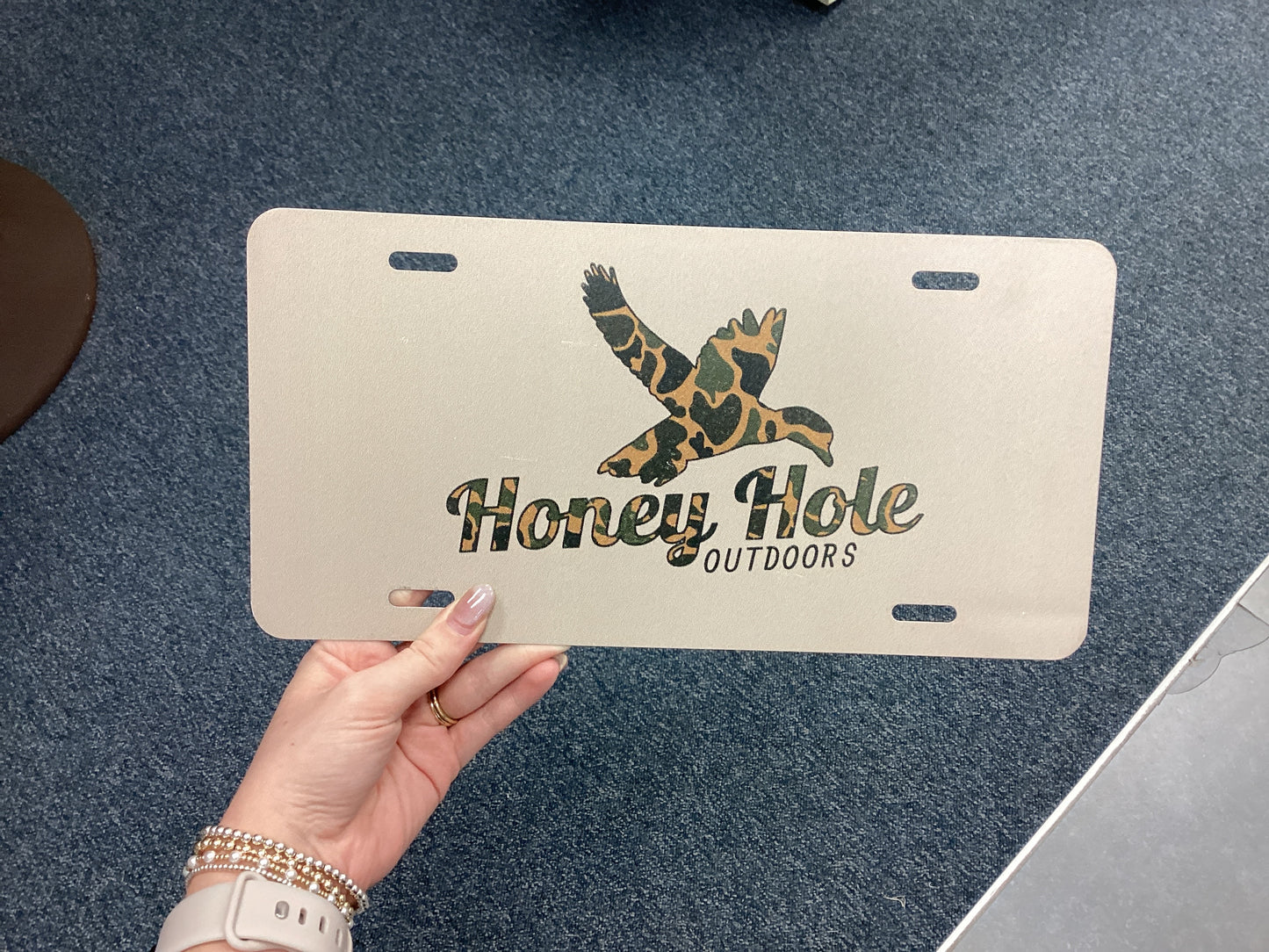 Honey Hole License Plate Tag