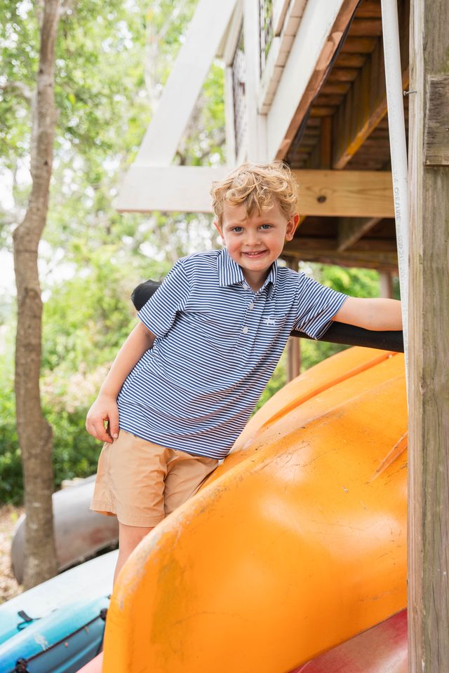 Saltwater Boys Banks Polo Blue/White Stripe