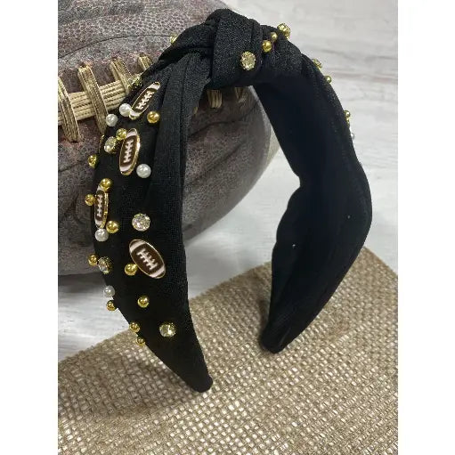 Gameday Football Headband in Black