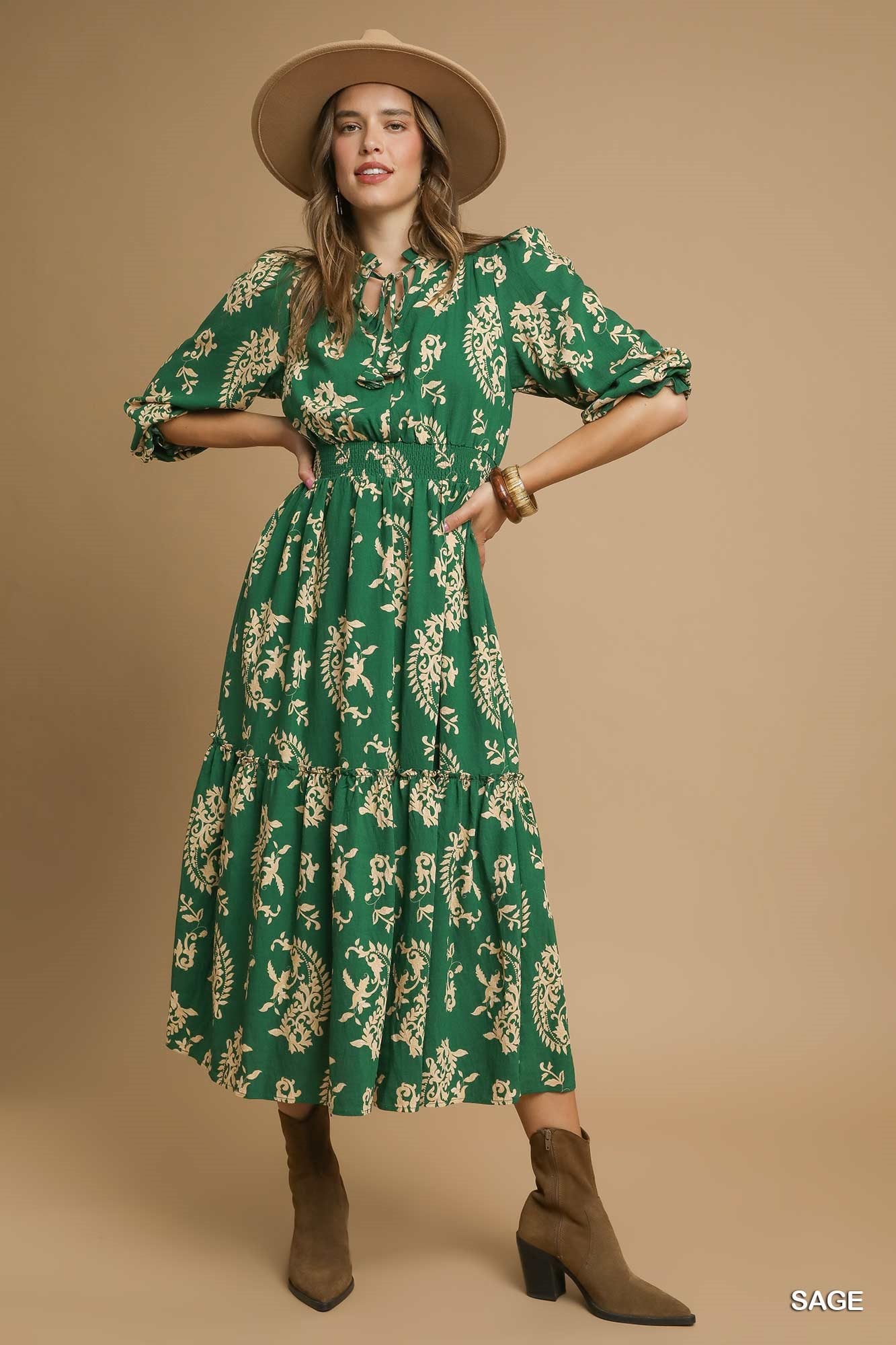 Sage Paisley Dress by Umgee