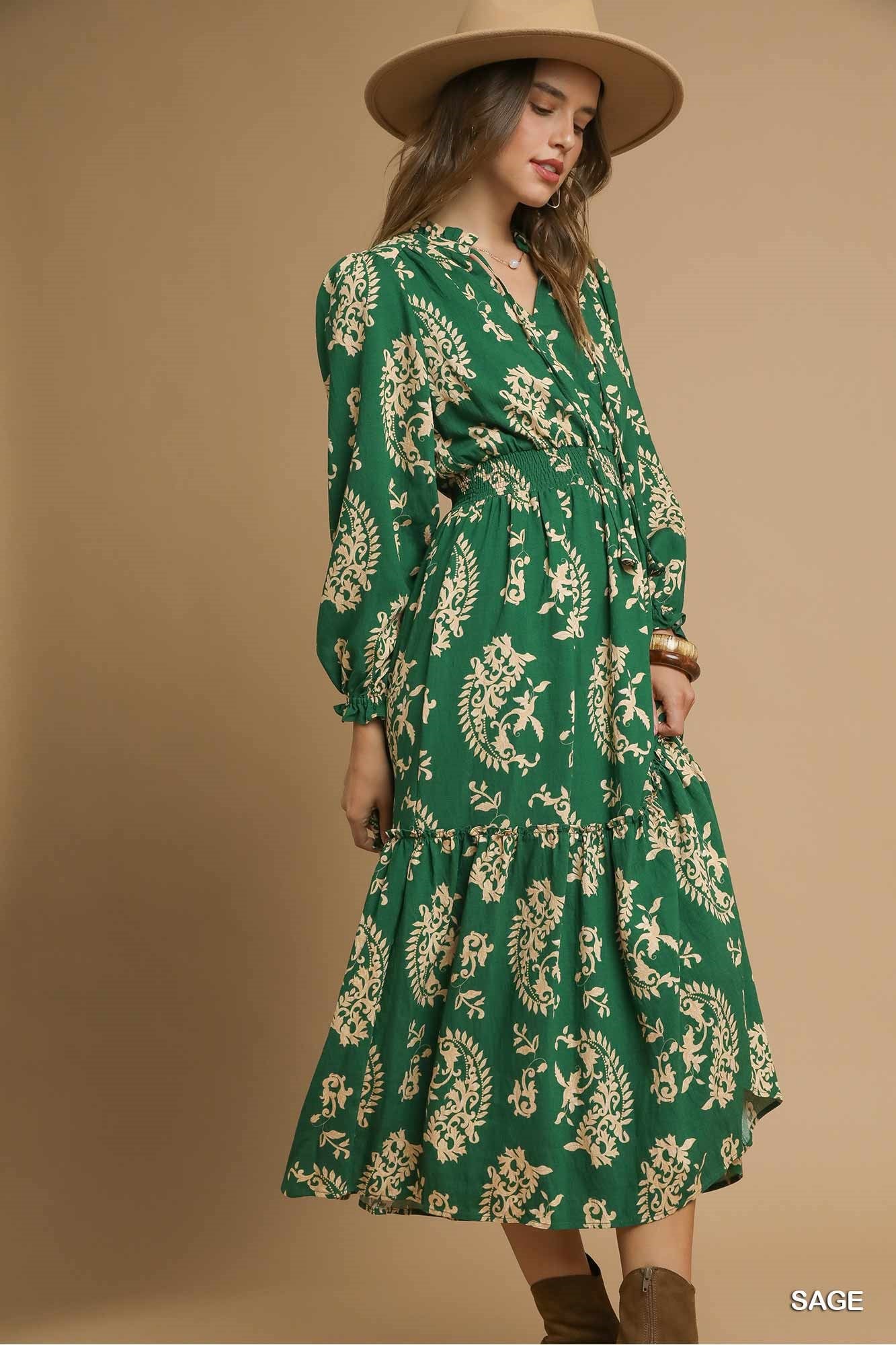 Sage Paisley Dress by Umgee