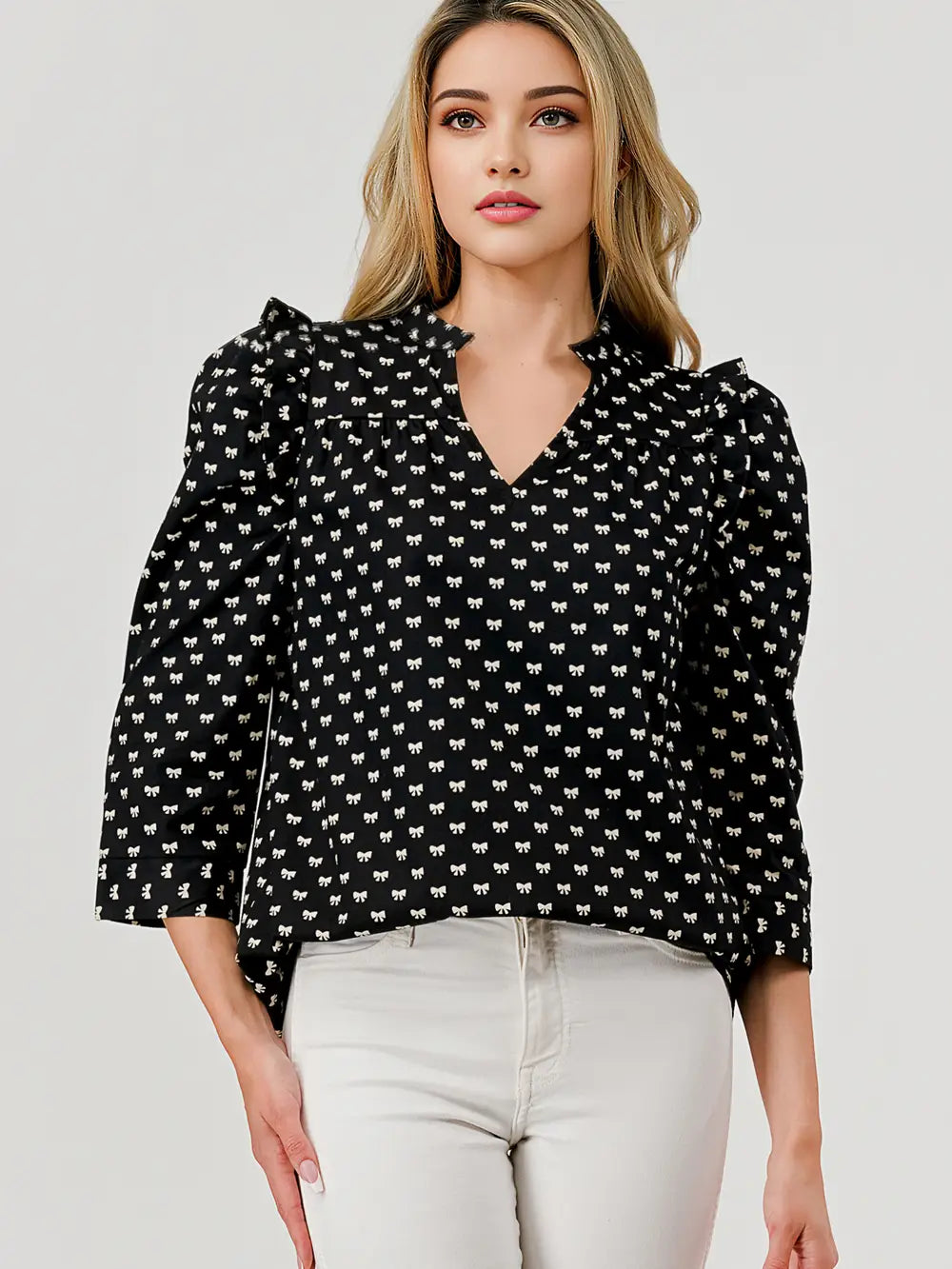Presley 3/4 Puff Sleeve by Pixy & Ivy
