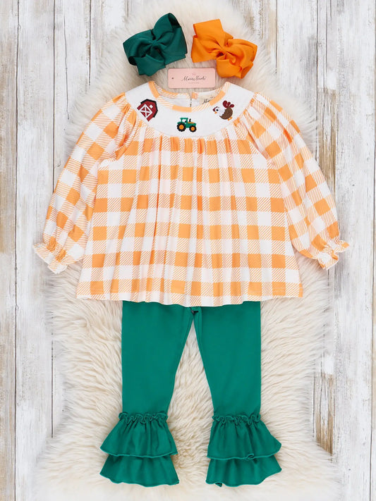Down On the Farm Smocked 2pc