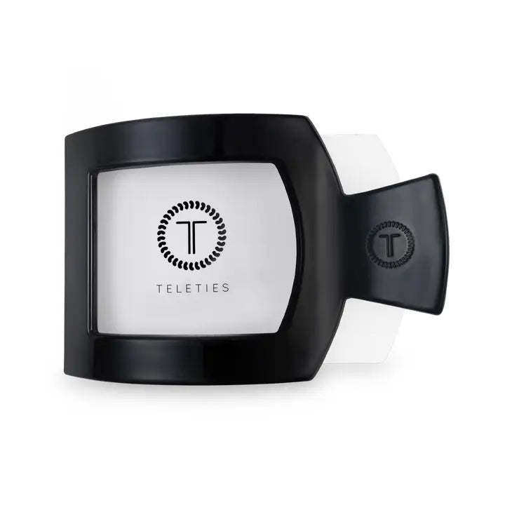 Teletie Jet Black Large Square Flat Hair Clip