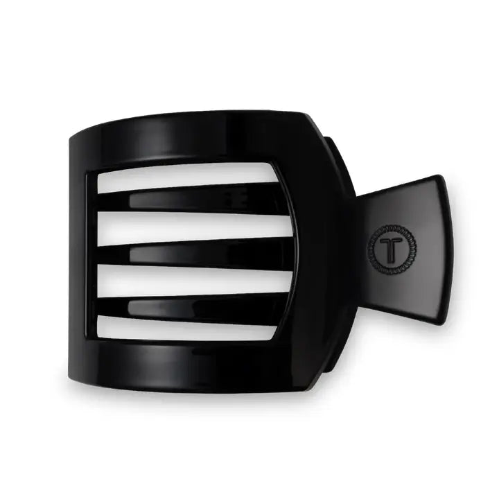 Teletie Jet Black Large Square Flat Hair Clip