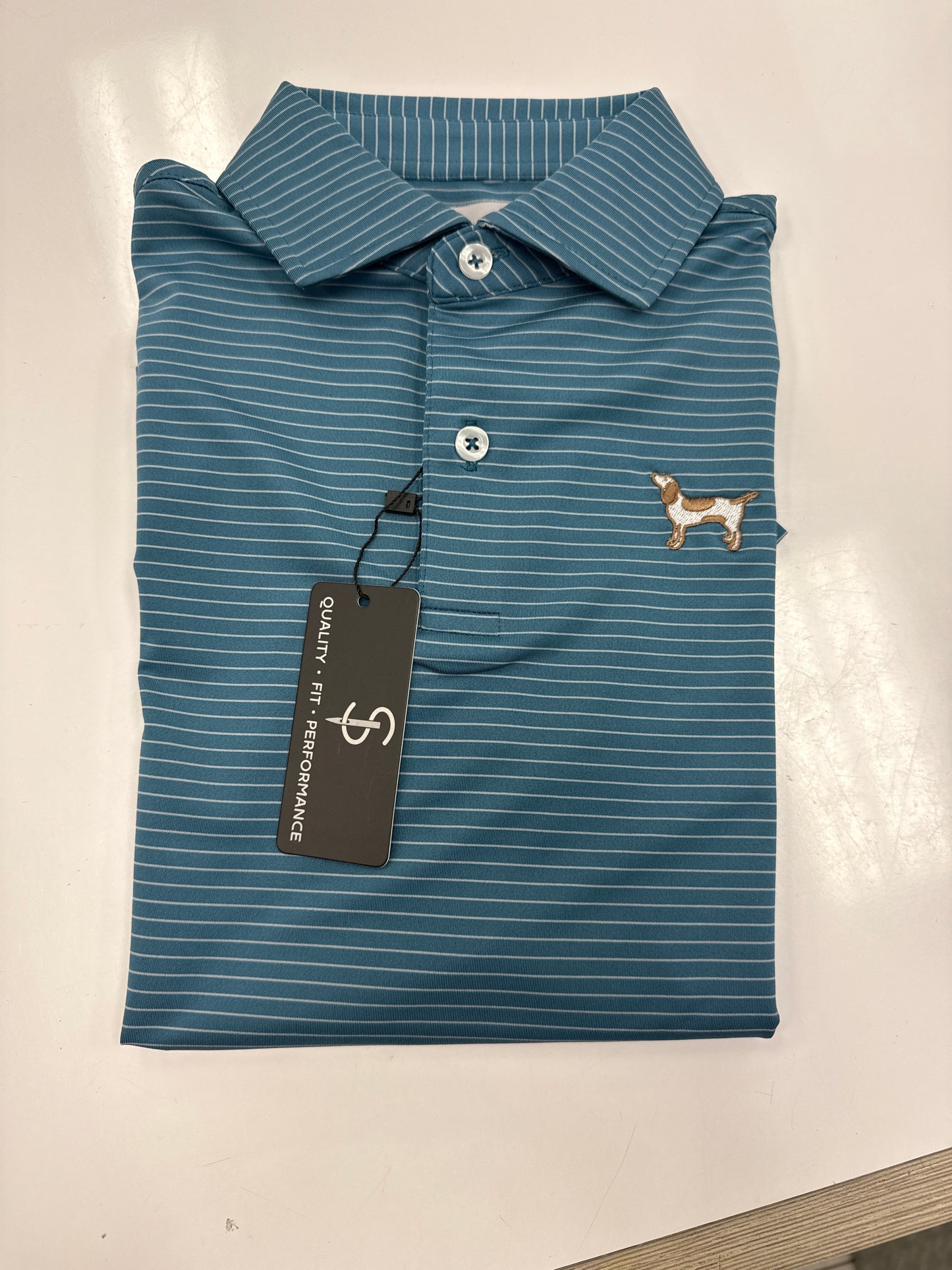 Cardinal Creek Logo Polo Teal/Silver Boys