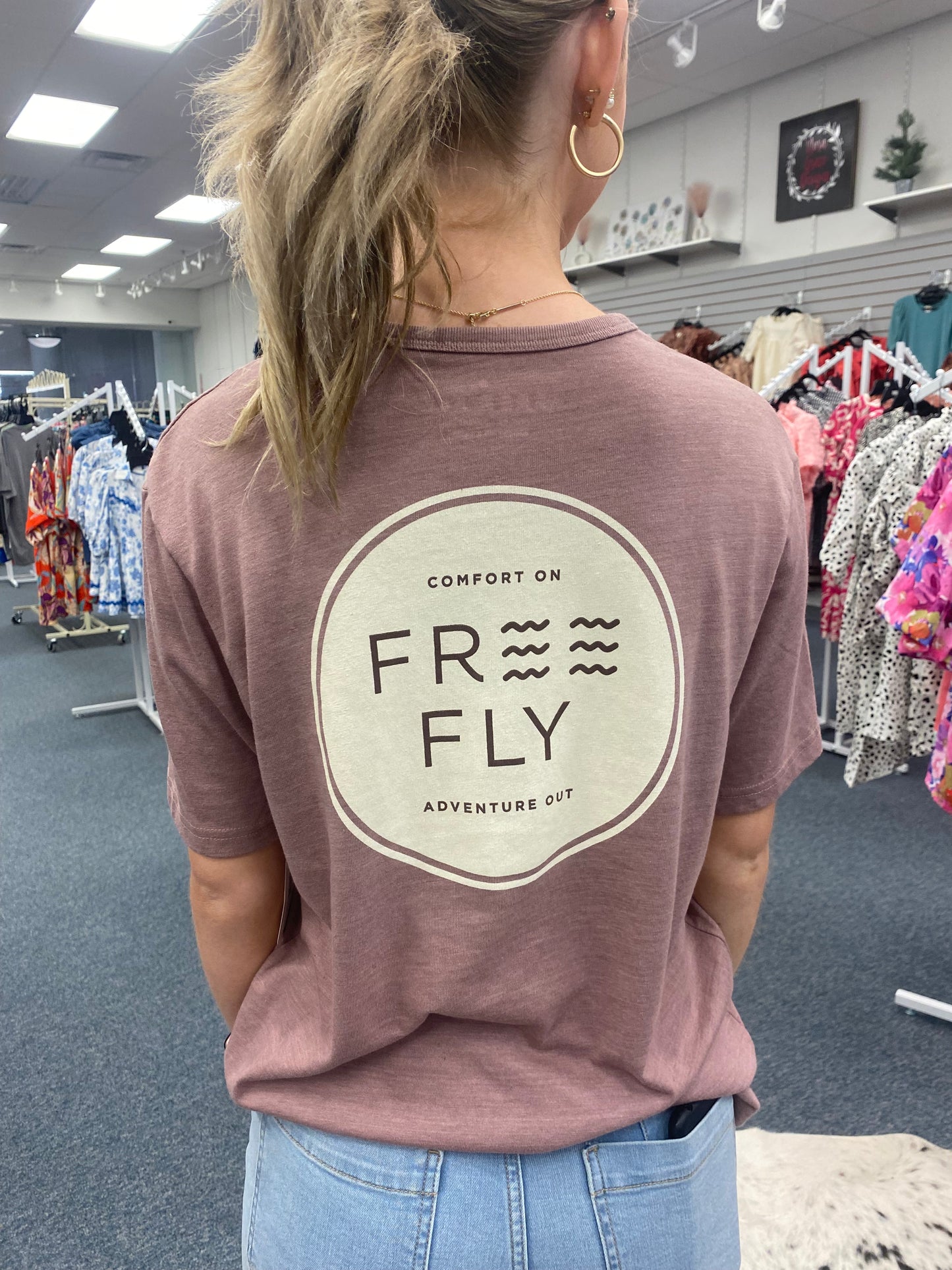 Free Fly Comfort on Pocket Tee "Heather Fig"