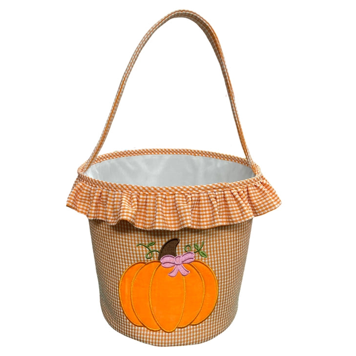 Pumpkin Ruffle Tote for Girls