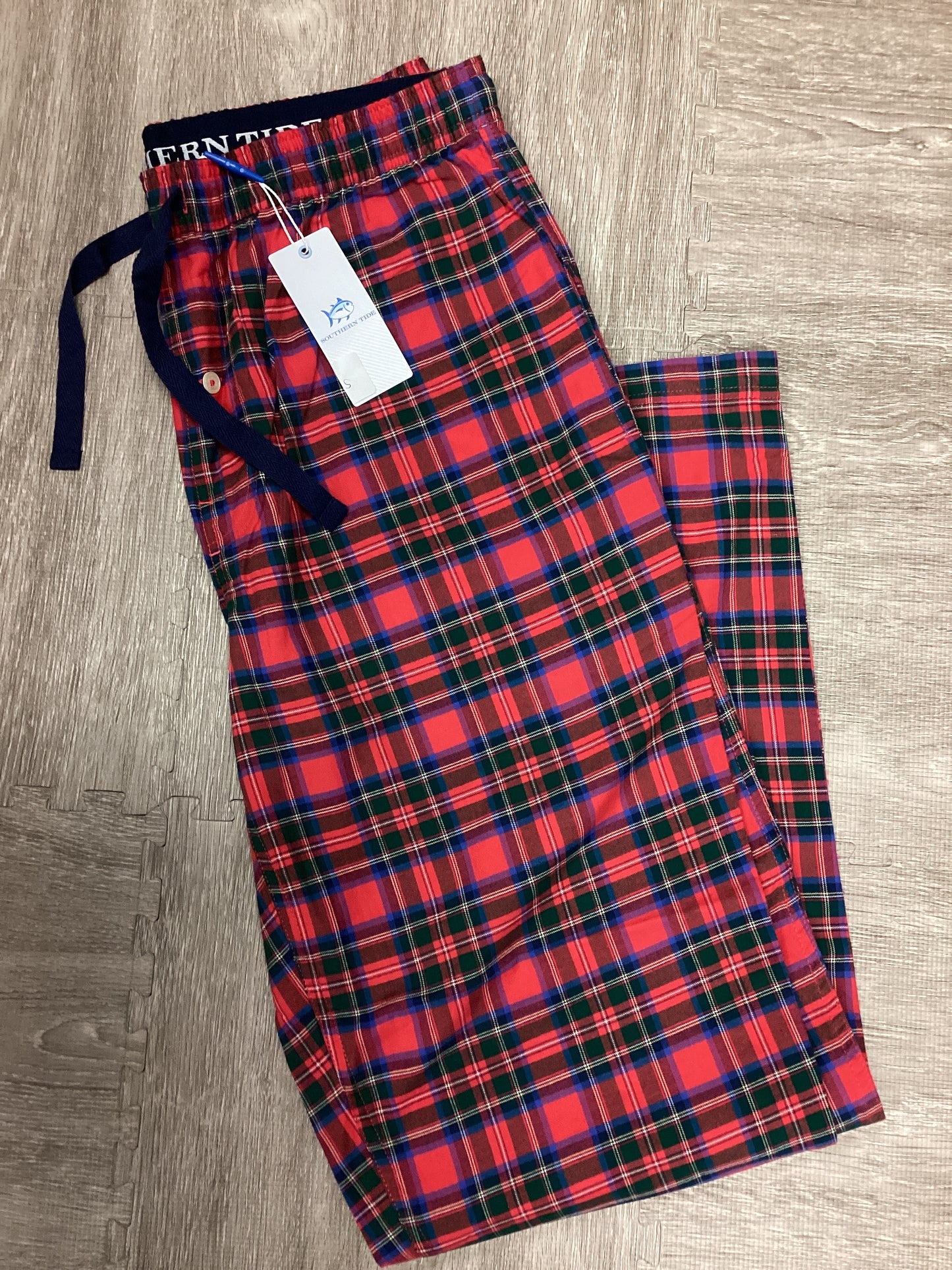Southern Tide Crab Red Men's Tartan Lounge Pants