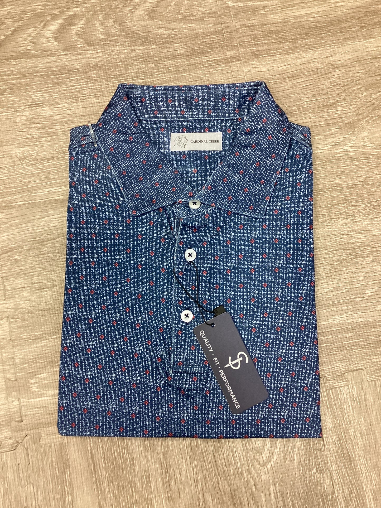 Cardinal Creek Navy/Red Floral Polo
