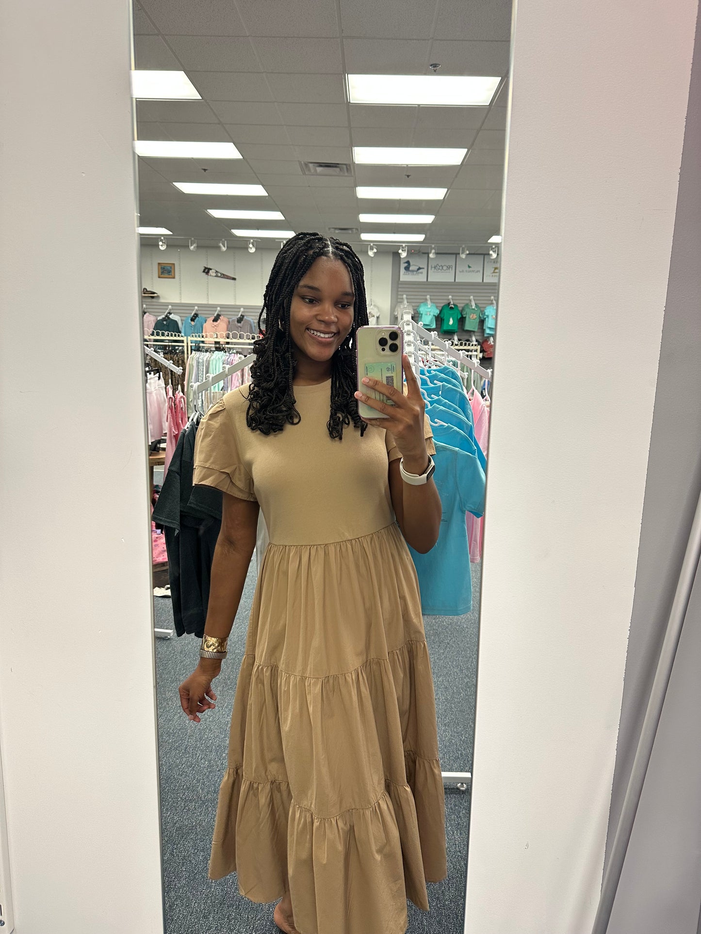 The Kaylee Grace Khaki Dress by Mudpie
