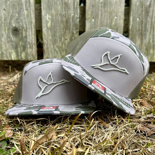 Combat Waterfowl 7 Panel Marsh Duck Camo & Loden Icon Hat