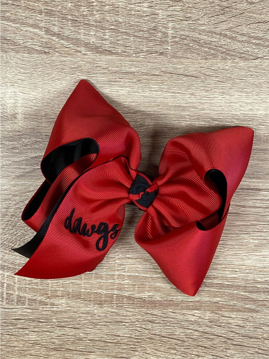 Dawgs Embroidered Bow