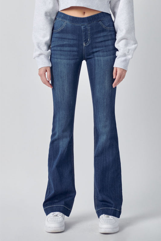 Cello Dark Wash Flare Jeans 33" Length