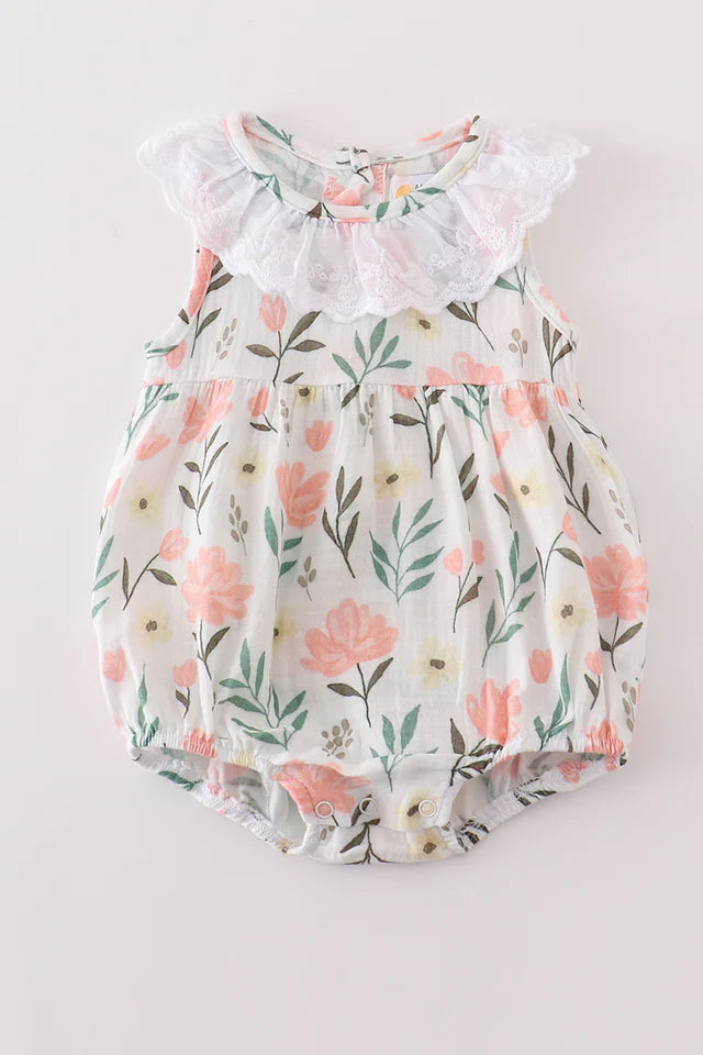 Girl's Premium Pink Floral Bubble