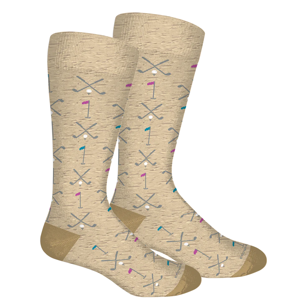 Brown Dog Club Neat Socks in Color Oatmeal