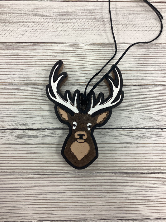 Detailed Deer Head Freshie in Scent “Leather”