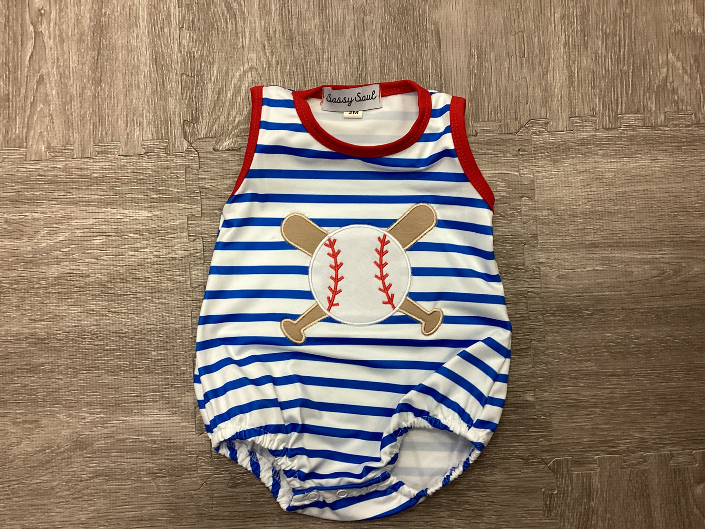 Blue Stripe Baseball Bubble