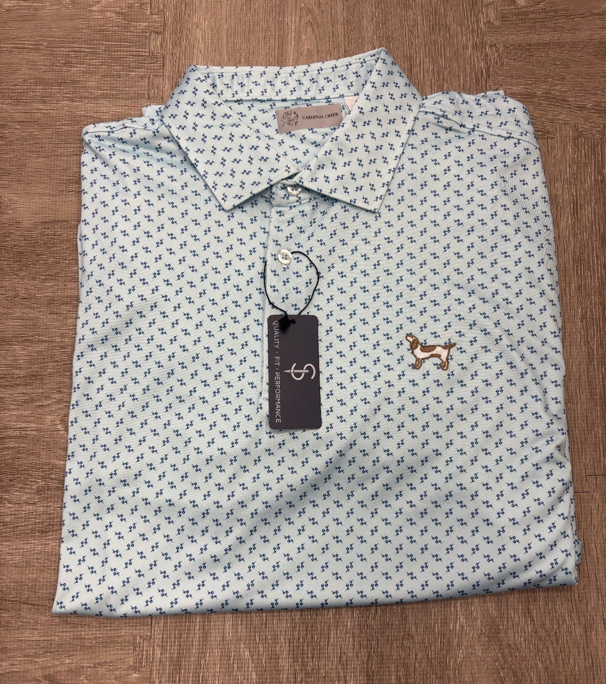Cardinal Creek Logo Aqua/Navy Polo