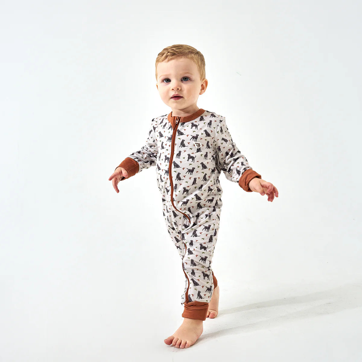 Burlebo Baby Zip Up - Ducks And Dogs