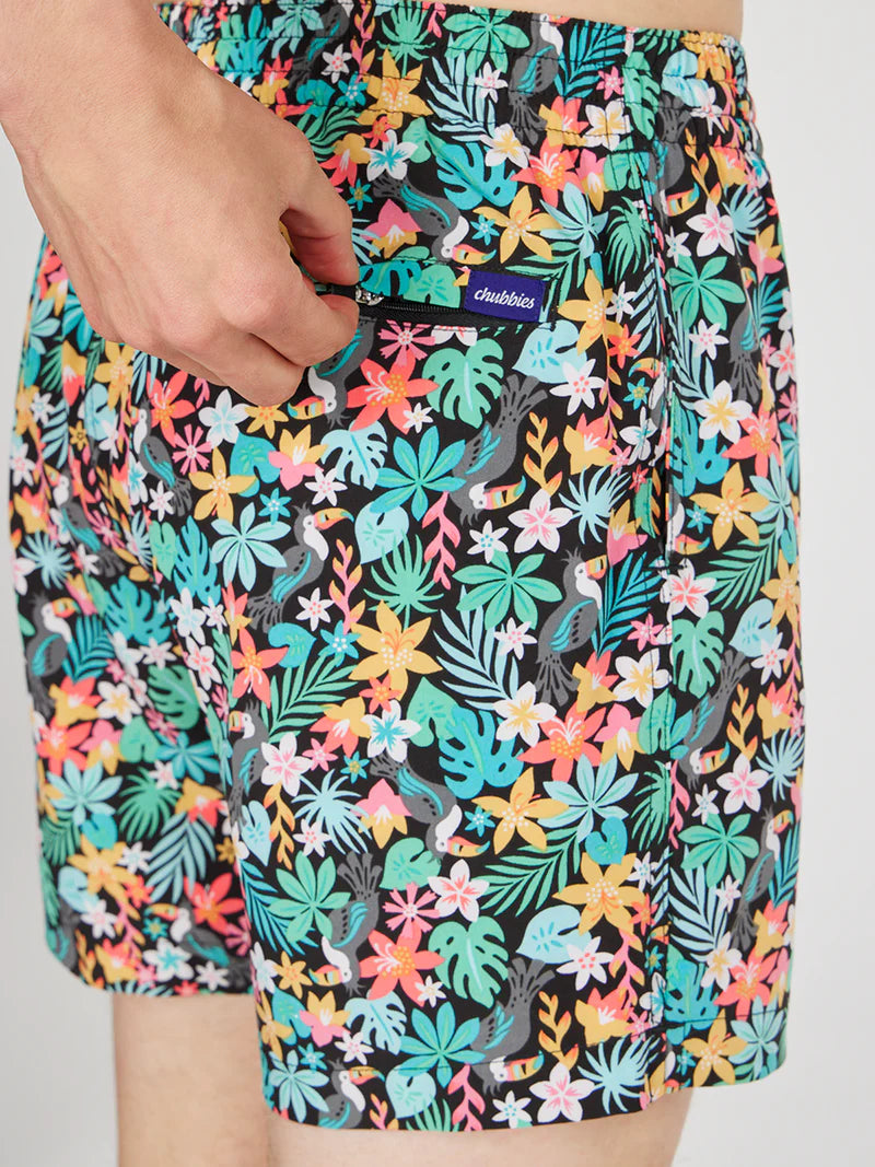 Chubbies Bloomerangs 5.5 Swim Trunks in Black