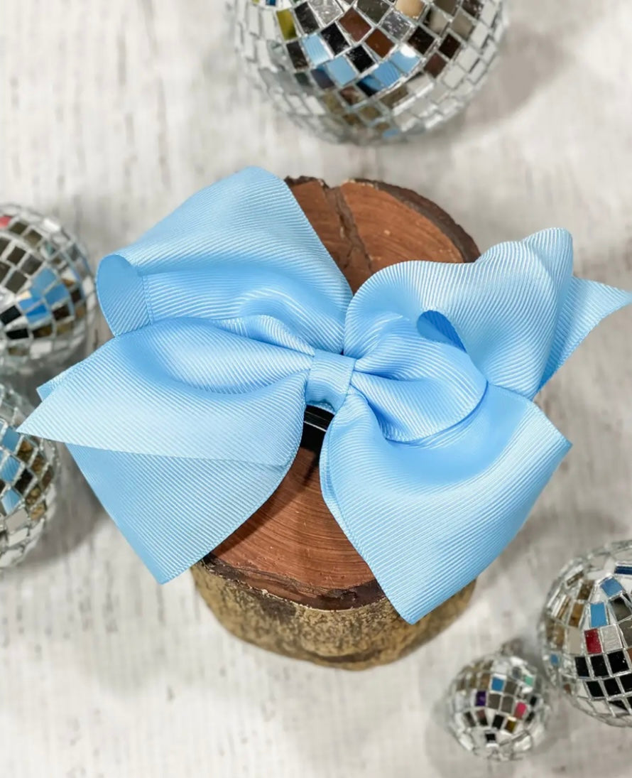 Lt Blue HairBow 4.5”