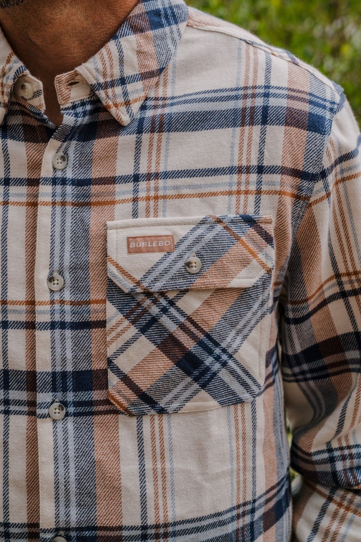 Burlebo Flannel Cream Button Up
