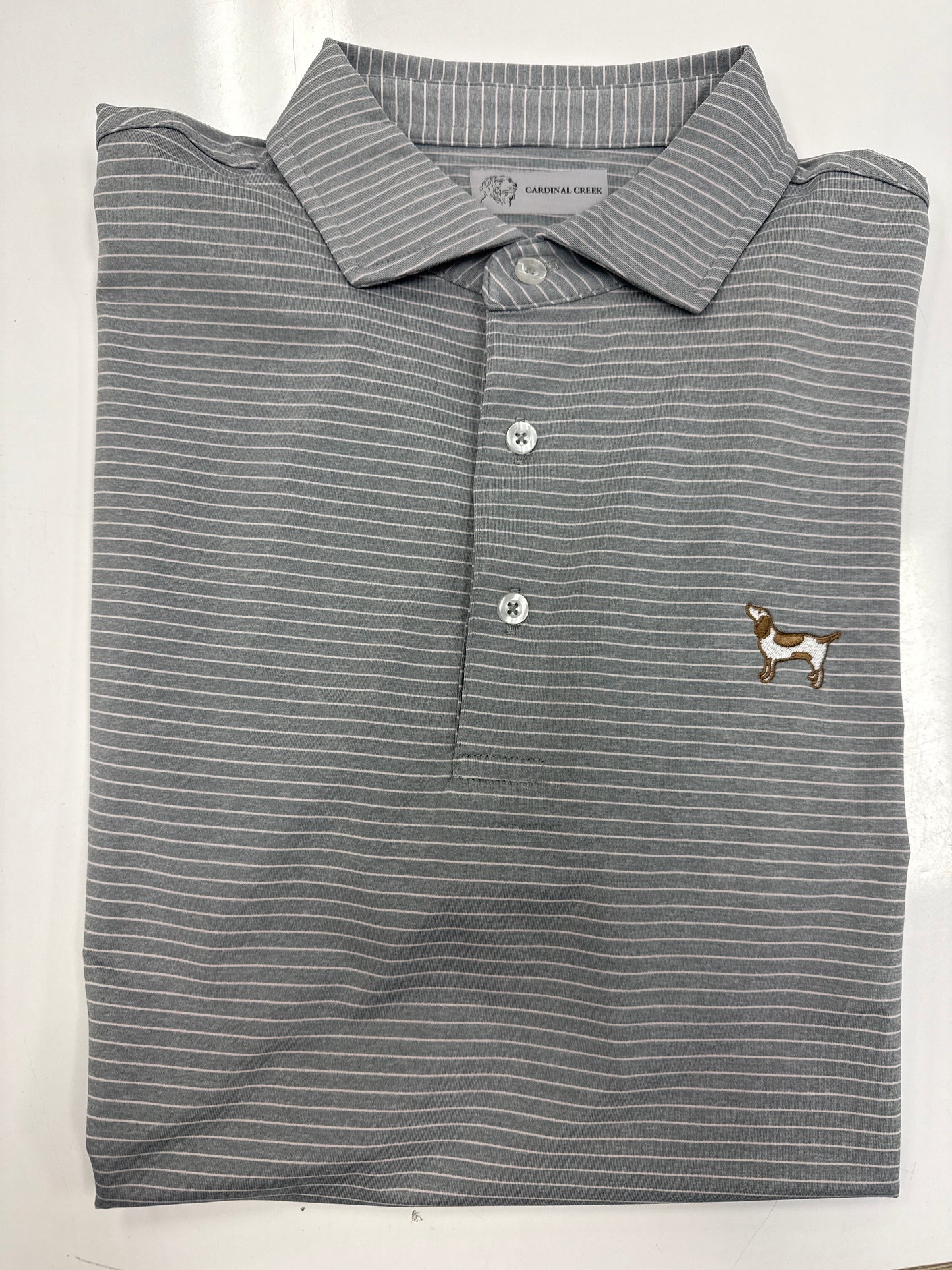 Cardinal Creek Logo Polo Melange Silver/Pink