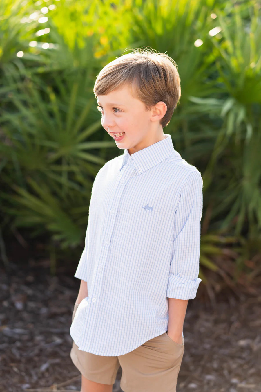 Saltwater Boys Carter Oxford Shirt-Seaside White Plaid