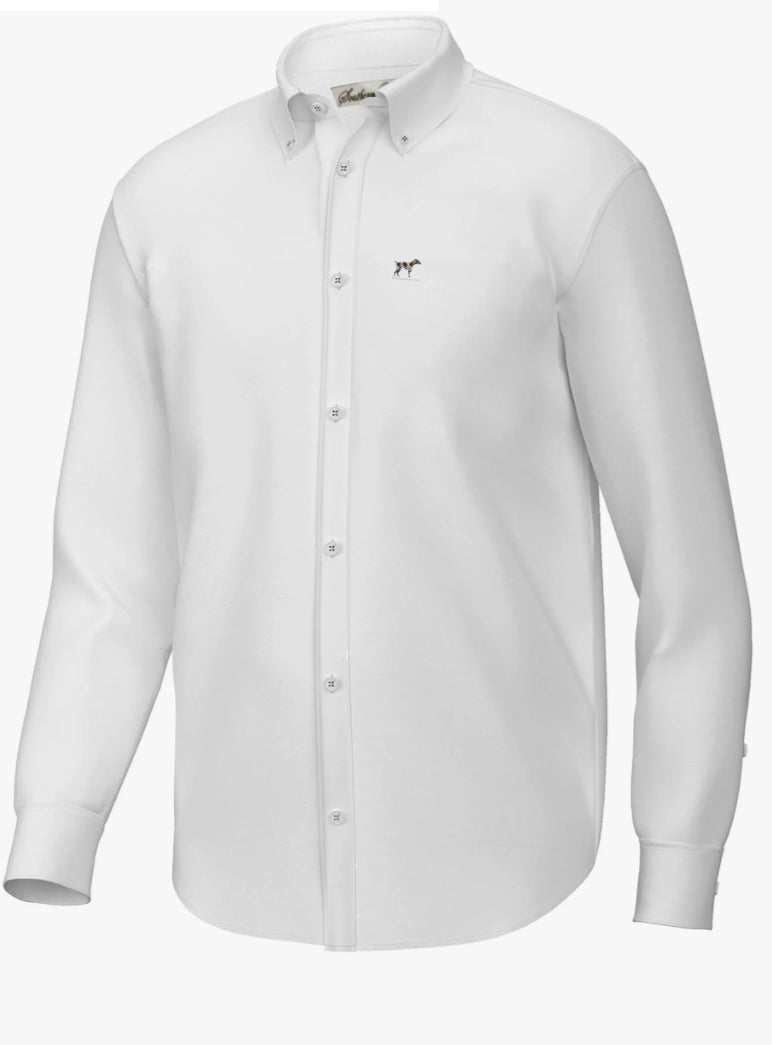 Southern Point Hadley Classic Long Sleeve Button Down- Solid White