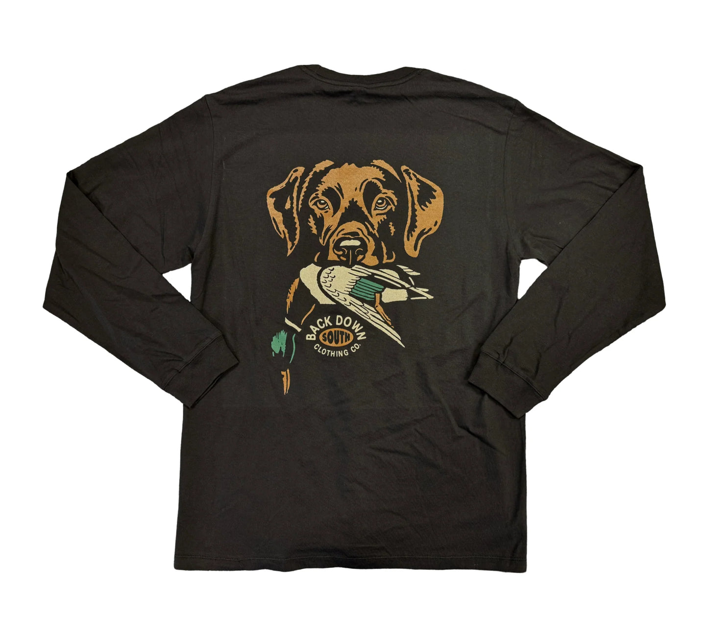 Back Down South Retriever Longsleeve- Black