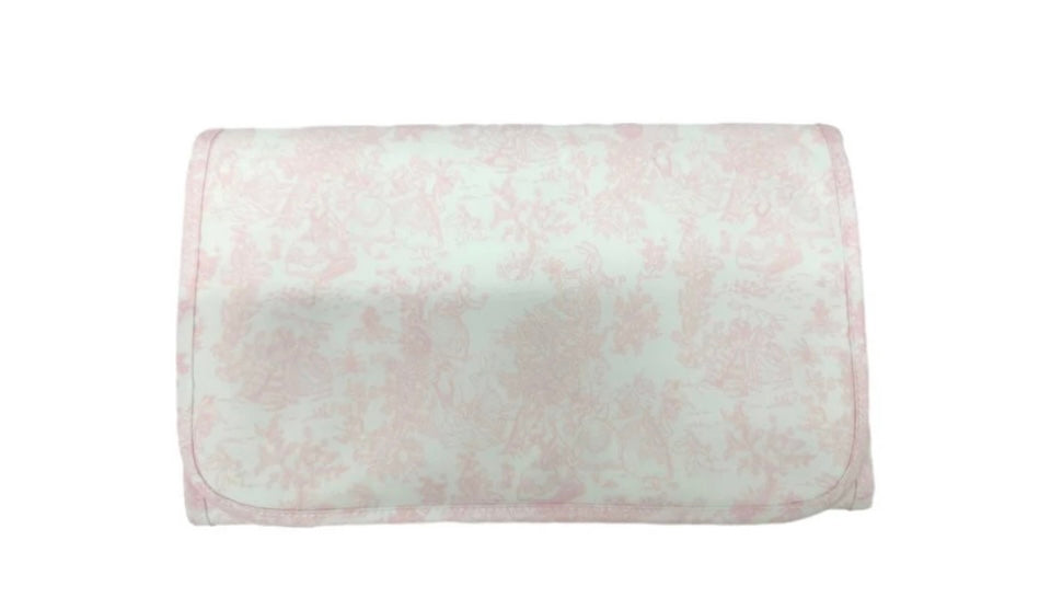 TRVL Bunny Toile Pink Changing Pad