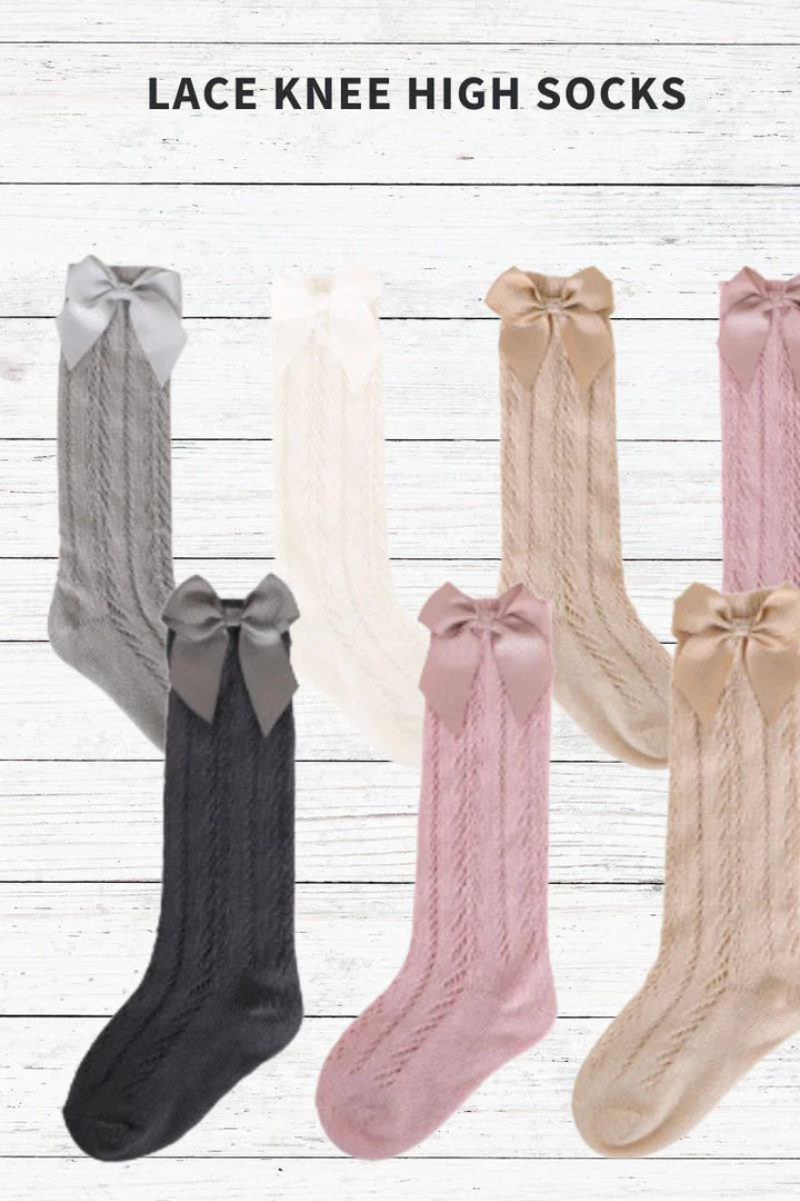 Girl's Lace Bow Knee Socks
