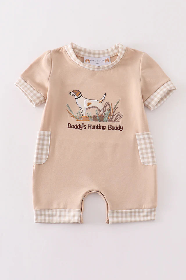 Daddy's Hunting Buddy Embroidered Romper