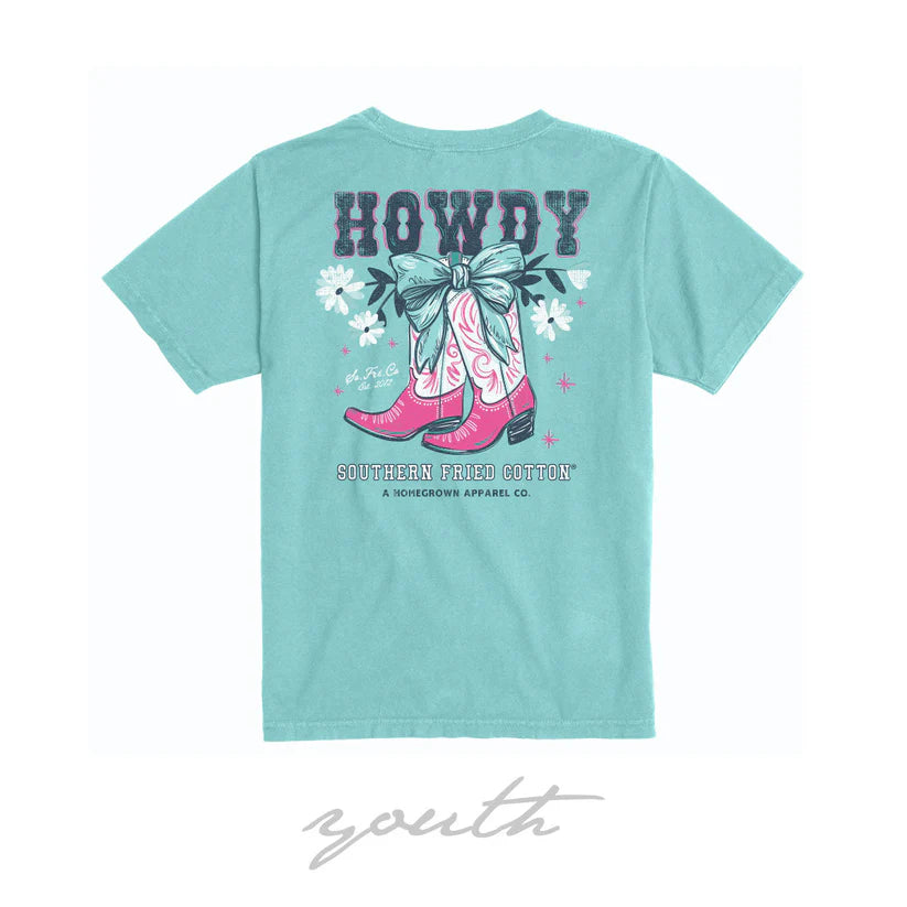 Southern Fried Cotton Howdy Boots Tee Youth