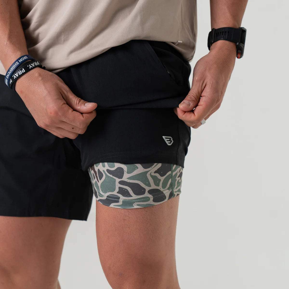 Burlebo Heather Black Athletic Shorts 7" Inseam